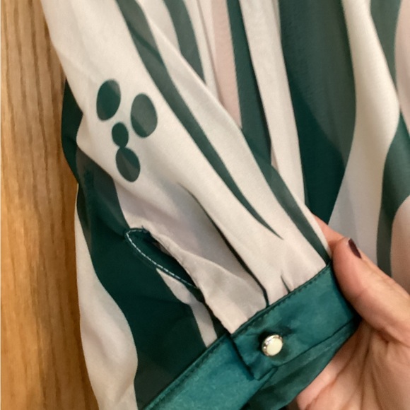 Kaimilan Green Day A-Line V-Neck Short Sleeve Midi Printed Dress - Picture 5 of 15